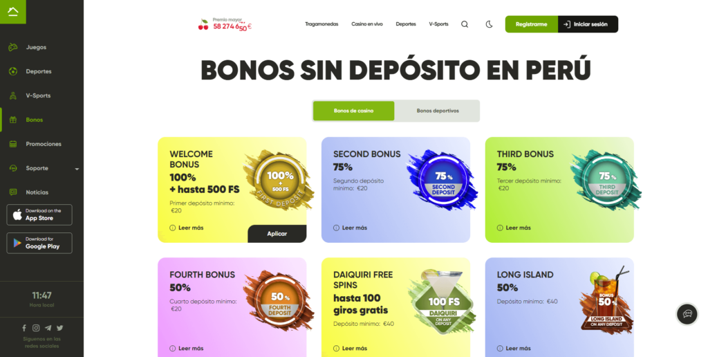 Bonos sin depósito en Perú - cómo encontrarlos Bonos sin depósito en Perú: cómo encontrarlos